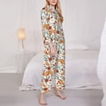 thumbnail image 3 of Yiaed Foxes and Floral Harmony Print Pajamas Women's Long Sleeve Sleepwear Soft Button Down Loungewear Pjs Lounge Set Nightwear Womens Pajama Pants-Large, 3 of 7