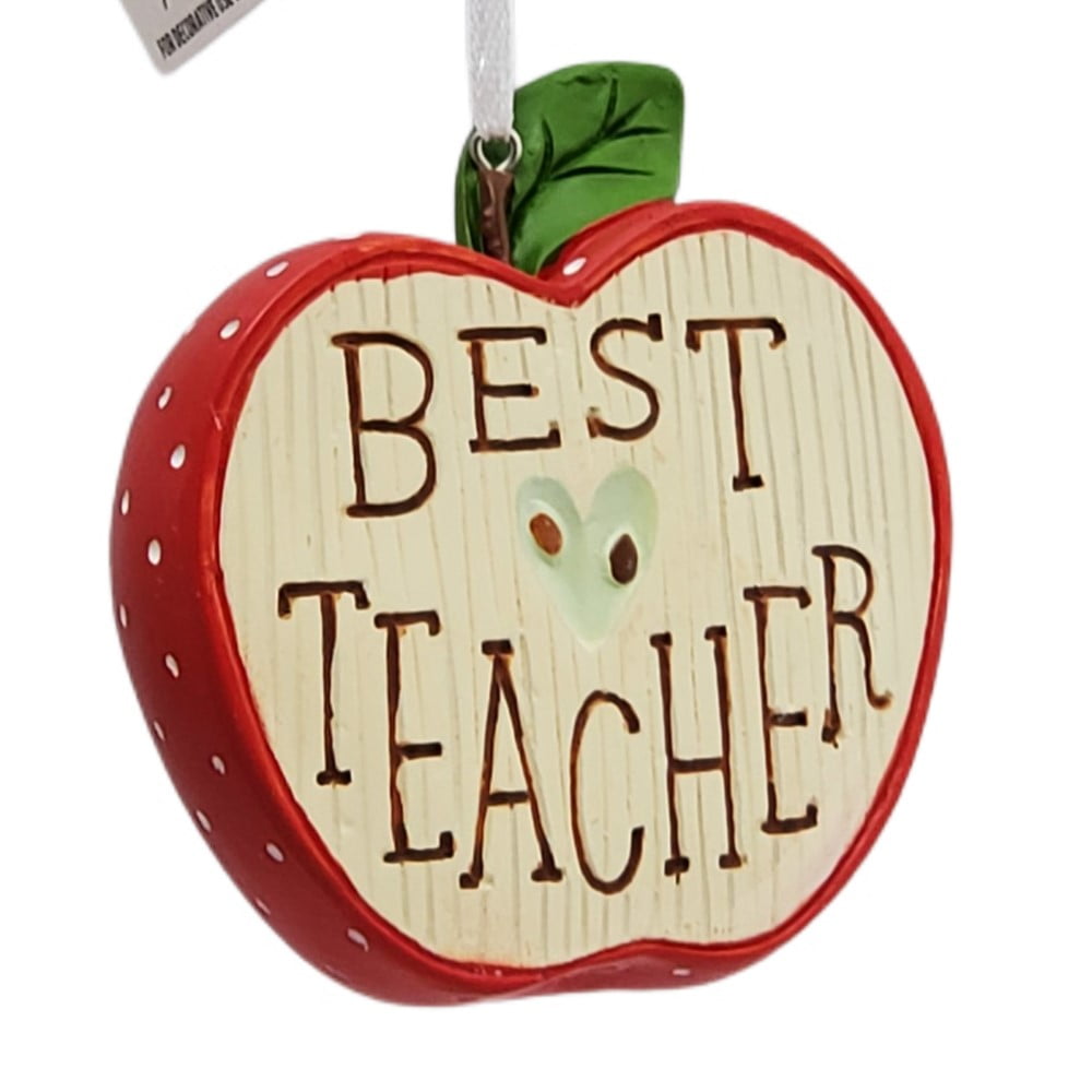 Best Teacher Apple Hallmark Ornament