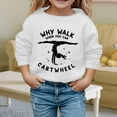 thumbnail image 2 of Fiaer Why Walk When You Can Cartwheel Girls Sweatshirts Casual Crewneck Long Sleeve Pullover Tops White 160, 2 of 4