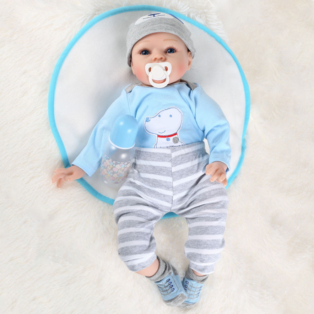 Reborn Preemie Baby Boy Dolls 10" Lifelike Soft Full Vinyl Silicone Doll Gifts 