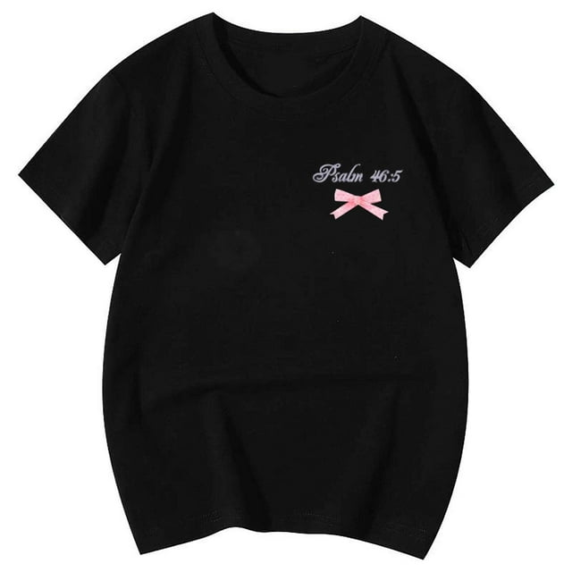 JTieacloth T-Shirt à Col Rond Imprimé à Manches Courtes pour Garçons et Filles, École, Décontracté, Tailles 12-13 Ans