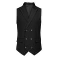 thumbnail image 2 of pstuiky Camisetas sin mangas para hombre, Blusa sin mangas con cuello vuelto y botones con bolsillos para hombre Chaleco para hombre xxl, 2 of 9