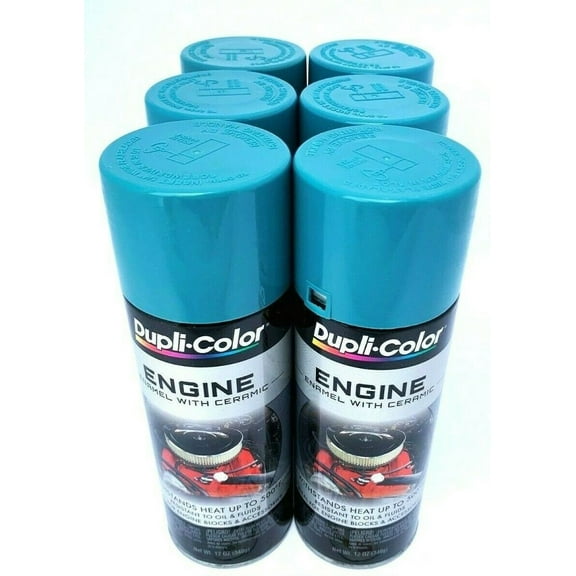Duplicolor DE1610-6pack Engine Enamel with Ceramic Pontiac Blue color - 12 oz Aerosol Can