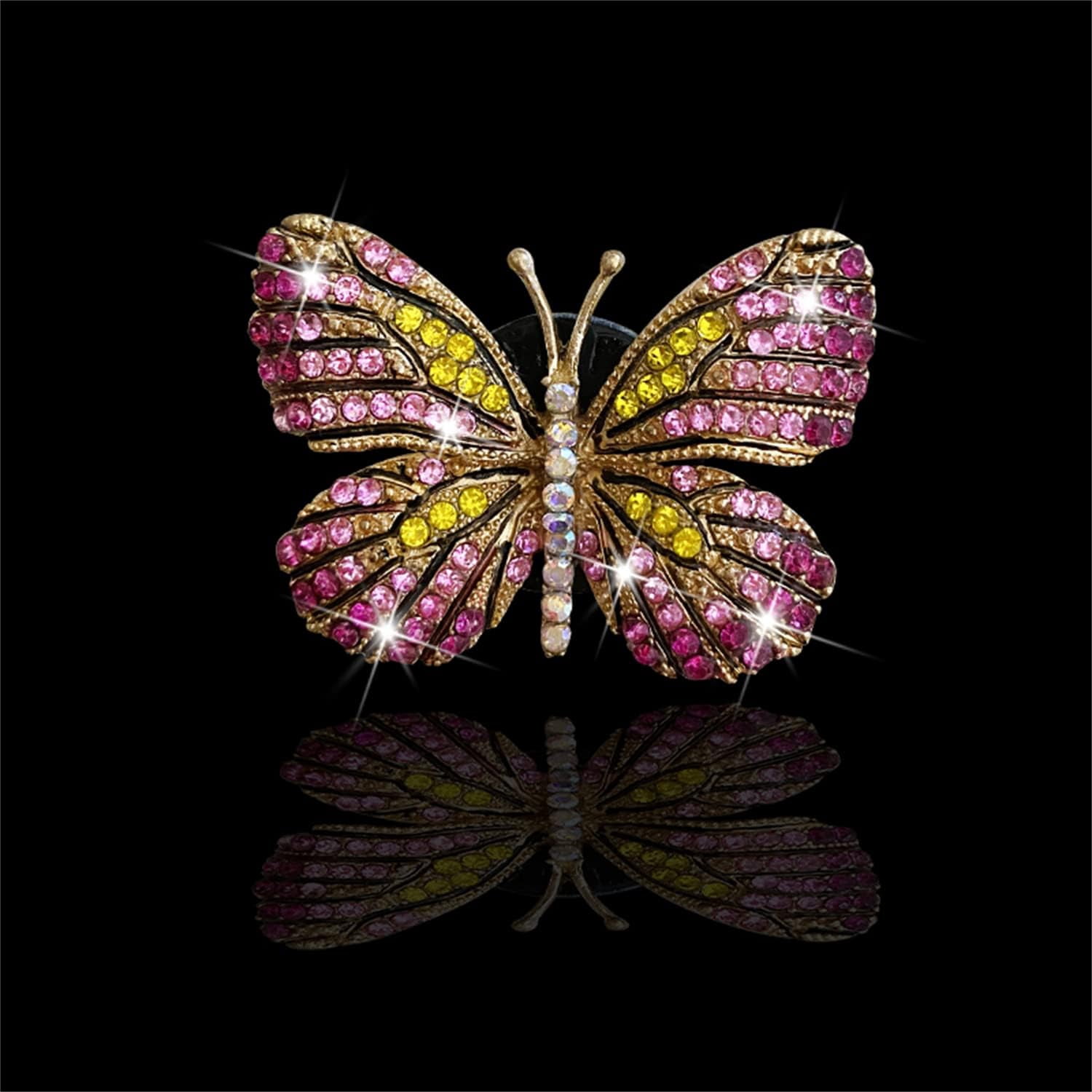 Glitter Butterfly Car Clip Interior Decoration, Cute Car Vent Clip Dashboard Decoration, Car Accessories Air Fragrance Vent Clip, Car Air Freshener Vent Clip, Girls Ladies Car Interior Decoration Cut