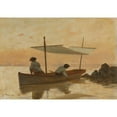 thumbnail image 2 of François Bocion 18x14 Gold Ornate Wood Frame and Double Matted Museum Art Print Titled - Boat of the Artist Anchoring Near the Beach of Dorigny (1868), 2 of 4