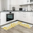thumbnail image 3 of Yellow Flowers Kitchen Mat Set of 2, Cushioned Anti-Fatigue Non-Slip Floor Comfort Mats Kitchen Runner Rug 18x30inch+18x47.2inch for Home, Office, Sink, Laundry, Spring Summer Floral Gray Plaid, 3 of 6