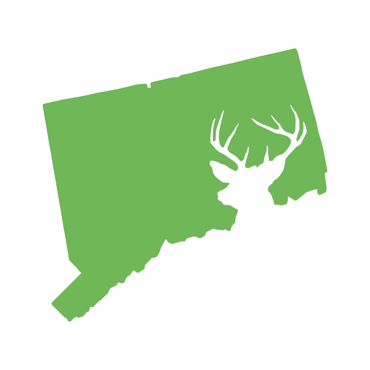 Connecticut Deer State Sticker Decal Die Cut Self Adhesive Vinyl
