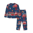 thumbnail image 2 of Junzan Fire Truck 1 Print Womens Pajama Sets,Long Sleeve Button Down For Women Pjs 2 Piece, 2 of 9