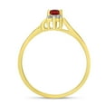 thumbnail image 5 of 14k Yellow Gold Oval Garnet And Diamond Satin Finish Ring, 5 of 6