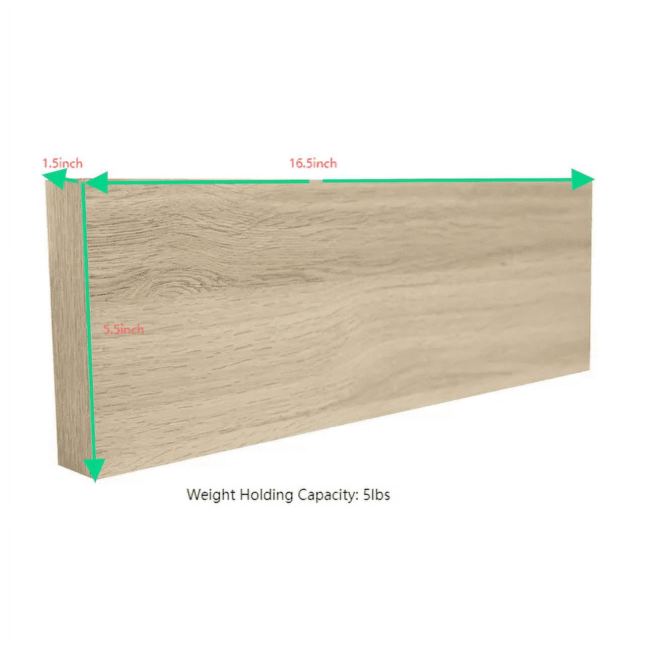 Mainstays Natural 16.5" Wood Floating Shelves, Set of 2