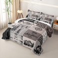 thumbnail image 3 of Manfei Vintage Cartoon Car Quilt King 3 Pieces,Animal Theme King Coverlet Set,Taupe Black,1 Bedspread and 2 Pillowcases, 3 of 7
