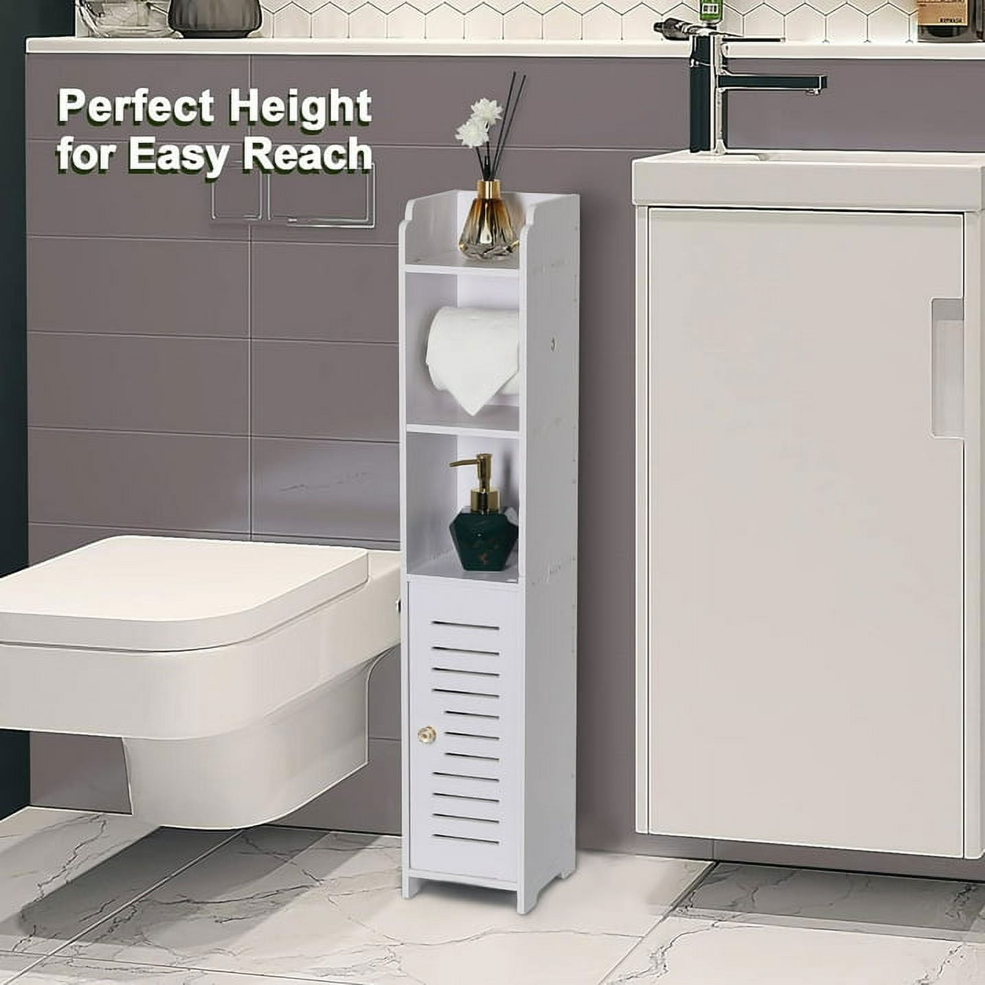 Homeika 2-Door Bathroom Cabinet, 4-Tier Design, Small Space Homeika 2-Door Bathroom Cabinet, 4-Tier Design, Small Space
