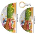 thumbnail image 3 of FMSHPON Happy EasterEggsFlowers Xmas Christmas Tree Skirt Stand Mat for Holiday Party Decoration Indoor Outdoor 48 inches, 3 of 6