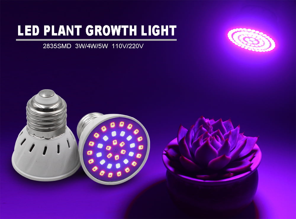 LED Plant Grow Light Bulb E27 GU10 Full Spectrum 36/ 54/ 80/ LEDHydroponic Lamp 
