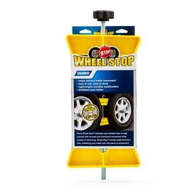 Camco RV Wheel Stop - Fits 26-inch to 30-inch Diameter Tires - Yellow (44621)