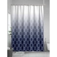thumbnail image 5 of Fsddascl Morocco Blue Shower Curtain Set - Standard 72" x 72" Washable Bathtub Curtain with 12 Hooks, Gradient Geometric Plaid Modern Lattice Waterproof Fabric Stall Shower Curtains for Bathroom, 5 of 6