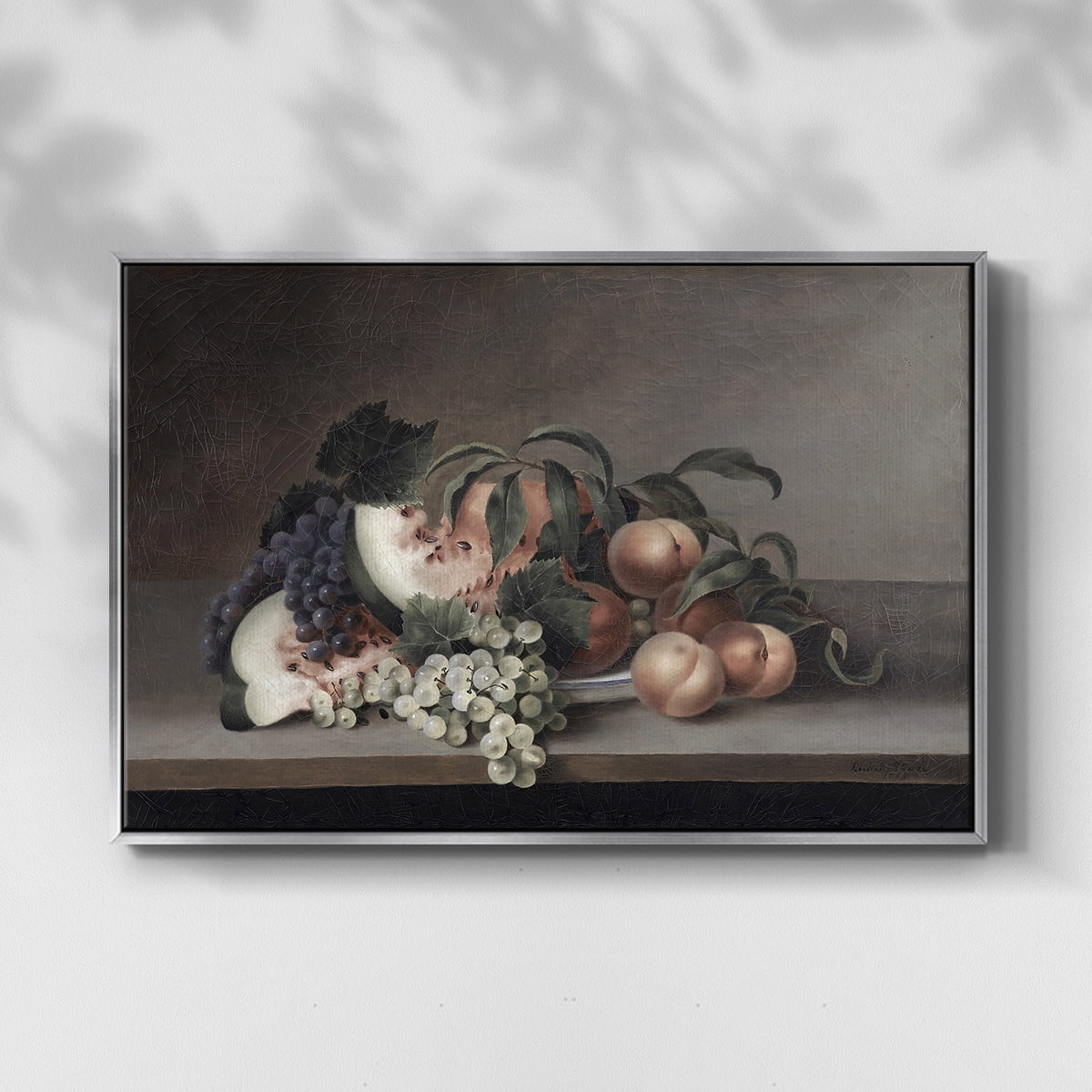Vintage Botanical Print-XLII By Wexford Home Framed in Silver Wood Gallery Wrapped Canvas 17 in. x 25 in.
