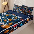 thumbnail image 3 of Homewish Ball Print Initial Letter S Zipper Twin Comforter Sets with Fitted Sheet and 2 Pillowcases,Boys Ball Sport Baseball Football Pattern Zipper Bedding Set,Navy Blue Reversible,4 Pieces, 3 of 7