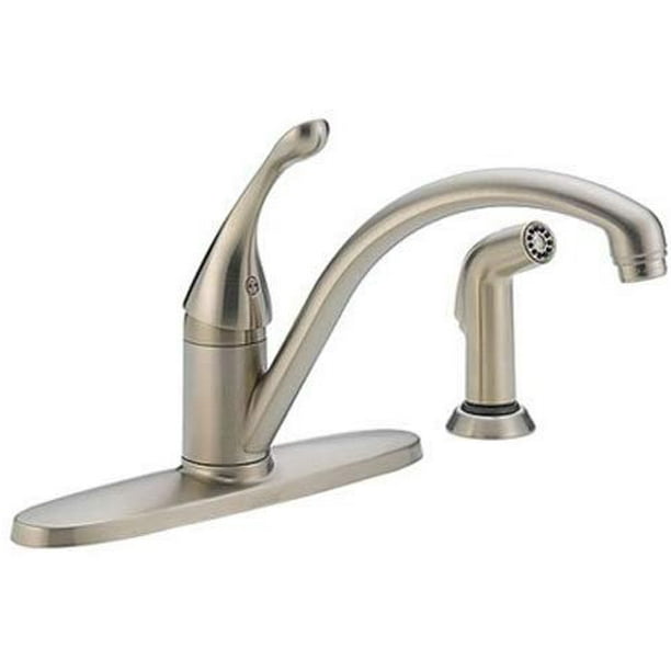 Delta Faucet Collins Single Handle Kitchen Sink Faucet With Side Sprayer In Matching Finish Stainless 440 Ss Dst Walmart Com Walmart Com