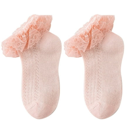 

Kids Baby Girls Sweet Ruffle Lace Trim Cotton Socks Mesh Toddler Dance Hosiery