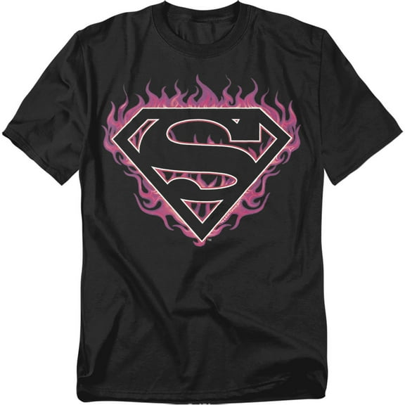 Superman T-Shirt Fuchsia Flames Unisex Graphic Tee For Men & Women Black