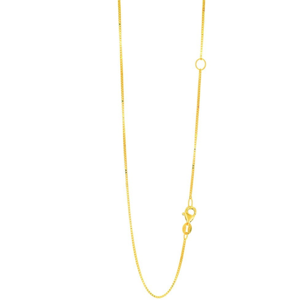 Jewelry 14k Yellow Gold 0.8mm Classic Box Chain With Lobster Clasp