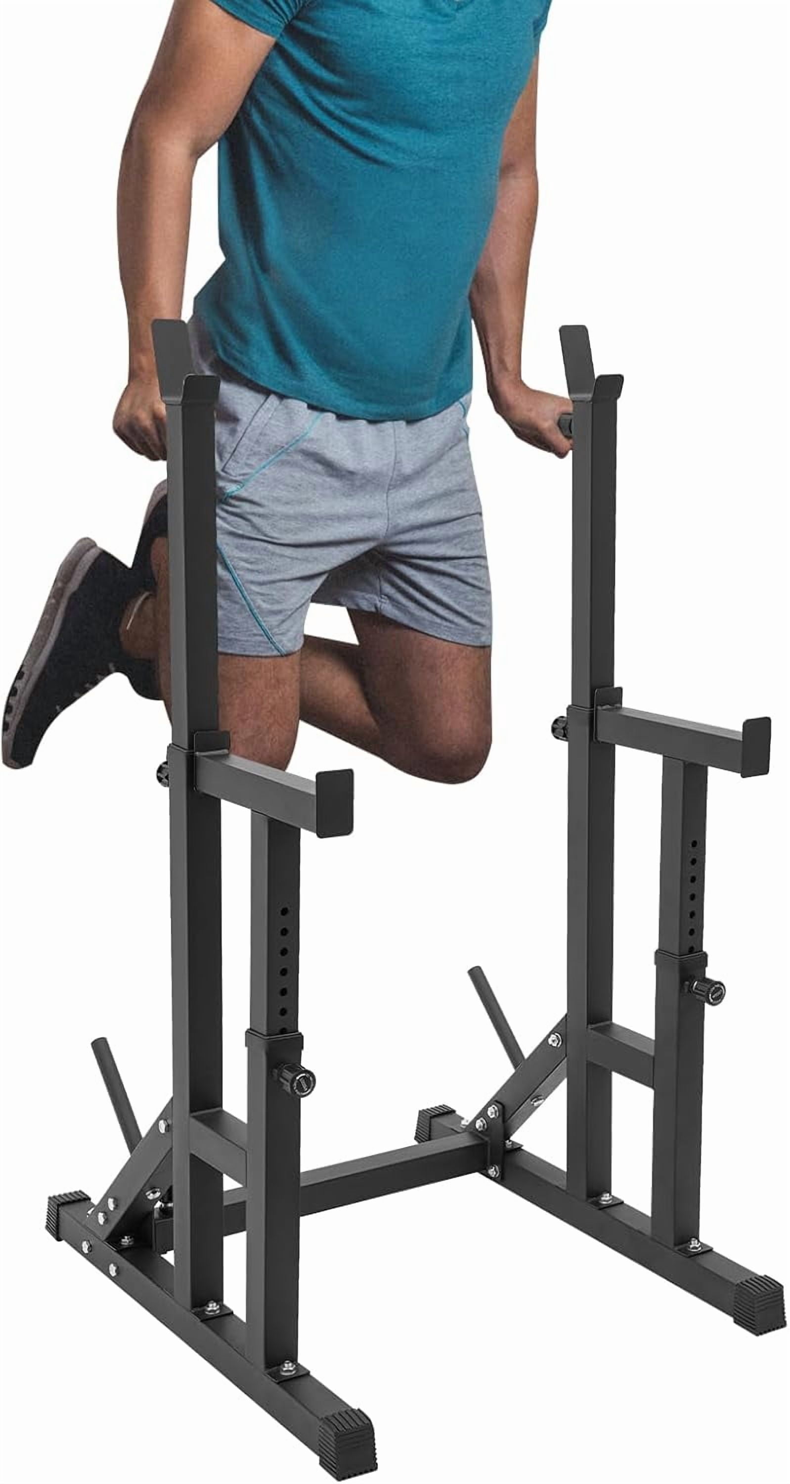 Adjustable Barbell Rack, Multi-function Barbell Rack,Squat Rack Stand, Barbell Rack for  Press,Weight Lifting Rack for Home Gym Strength Training Fitness Workout, Max Load 550LBS