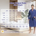 thumbnail image 6 of FashGudim Mens Stripe Robe Cotton Flannel Shawl Collar Bathrobe Lightweight Kimono Loungewear Sleepwear (Blue Stripe, XXL), 6 of 6
