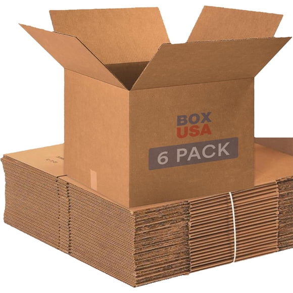 Moving Box USA, cartón corrugado, tamaño grande, 20 x 20 x 15 cm, paquete de 6