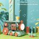 thumbnail image 2 of Juego de tren de dominó eléctrico para niños, tren de dominó colorido de colocación automática con efectos de sonido de iluminación, juguetes DIY, regalo de cumpleaños para niños, 2 of 5
