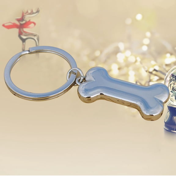 ROMANSENTIAL Metal Bone Shape Keyring 1Pcs Creative Keychain for Men and Women Valentine's Day present
