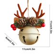 thumbnail image 3 of Christmas Bells Antler Bow Pinecone Bells Mixed Pendant Christmas Tree Window Car Hanging Hanging Decoration, 3 of 6