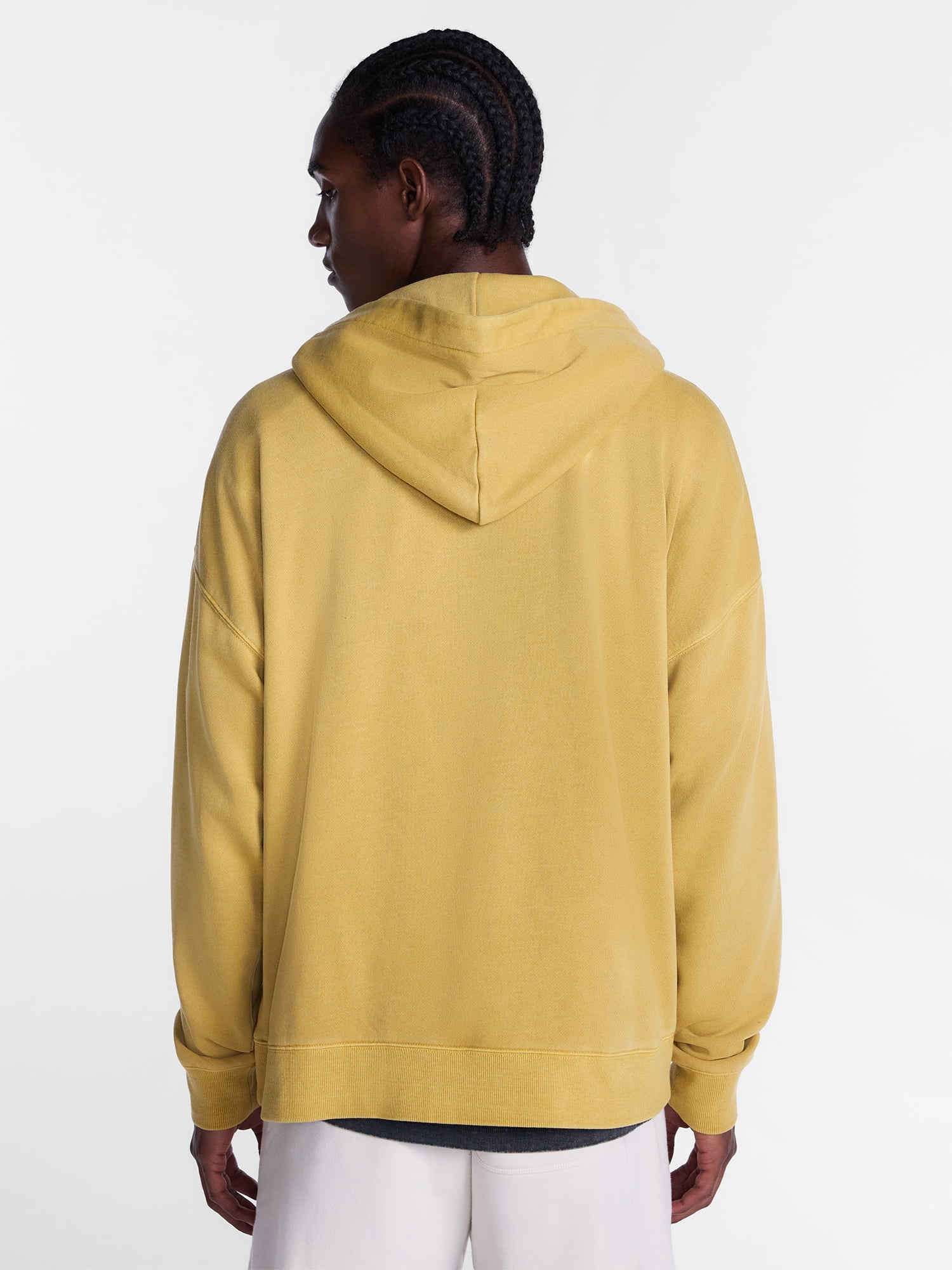No Boundaries Boxy Fit Oversized Fleece Hoodie with Long Sleeves, Men's XS-4XLT