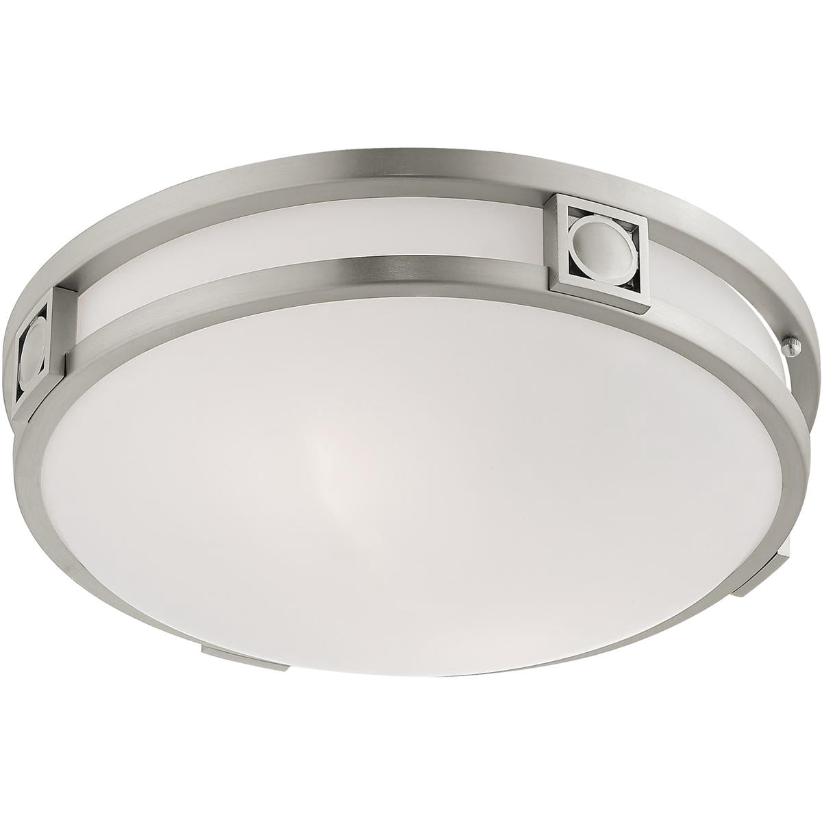 2 Light Brushed Nickel Ceiling Light fixture with Steel base material