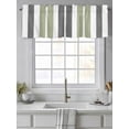 thumbnail image 4 of Valance Curtain Gray Green Kitchen Curtain for Window Stripe Rod Pocket Curtain Valance Window Treatment for Kitchen Bathroom Dining Room 1 Panel 54x18inch, 4 of 9
