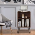 thumbnail image 5 of Modern Nightstand with Storage Shelves Side End Tables Record Player Stand Turntable Stand for Bedroom Living Room 20.5 x 17.9 x 34 inch, 5 of 10