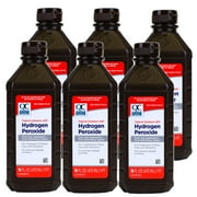 Quality Choice Hydrogen Peroxide First Aid Antiseptic / Liquid for Wounds, Cuts, 16 FL OZ - 6 Pack