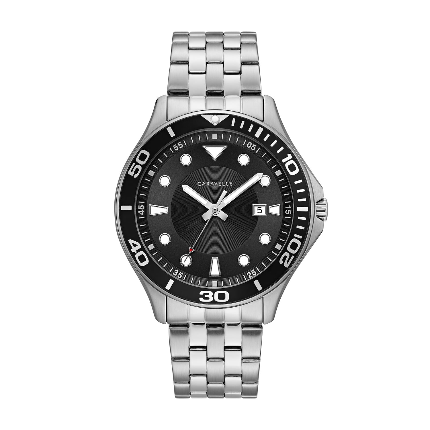 Caravelle Designed By Bulova Men's Silver-Tone Dive Style Watch 43B162 ...