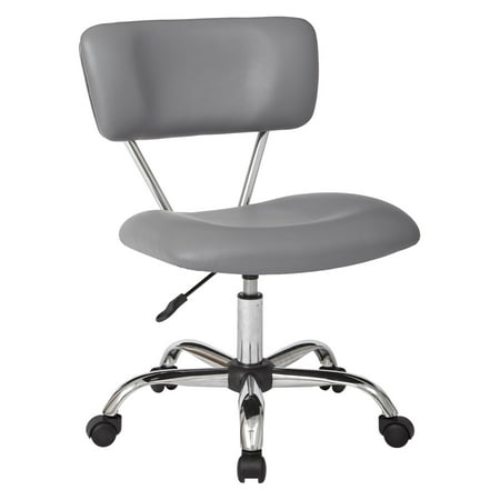 OSP Home Furnishings Vista Task Office Chair in Grey Faux Leather