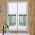 thumbnail image 2 of Bule Lace Valance Curtains Semi Sheer Floral Embroidered Window Valances for Kitchen Bathroom, Halloween Short Curtains for Bedroom Farmhouse Living Room, 2 of 8