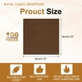thumbnail image 2 of Uxcell Foil Candy Wrappers, Square Glossy Aluminium Foil Candy Wrapping Paper for DIY Chocolate Packaging Decoration Brown 3x3", 2 of 6
