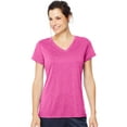 thumbnail image 1 of Hanes T-Shirt Sport Chiné Performance Col en V pour Femmes, 2TG, Amarante Chiné, 1 of 5