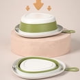 thumbnail image 3 of Foldable Wash Basin, Cute Portable Plastic Basins Multipurpose  for Travel Camping Laundry Green, 3 of 7