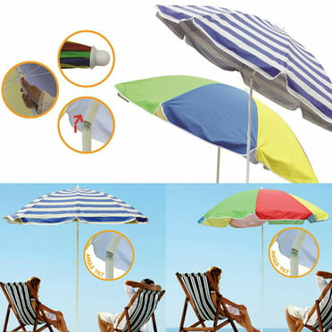 Costway 7.2 FT Portable Beach Umbrella Tilt Sand Anchor Cup Holder W ...