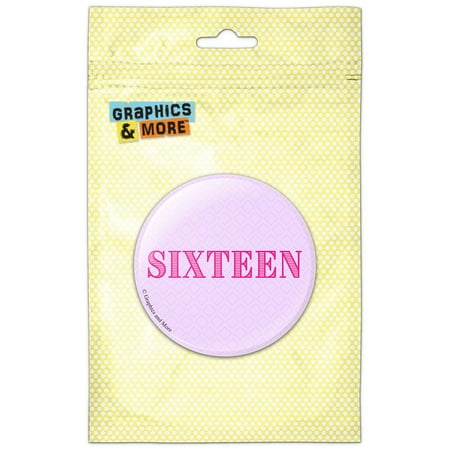 

Sixteen Birthday Diamond Pattern Pink Refrigerator Button Magnet