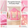 thumbnail image 6 of Wilwolfer Princess Castle Kids Indoor Play Tent, Pink Hexagon Fabric Playhouse with Star Lights, Large with Carrying Bag, 6 of 10