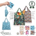 thumbnail image 6 of Fkszll Large Shopping Bags, 8 Pack Reusable Foldable Grocery Bags with Handle, Washable Polyester Tote Bags Eco-Friendly, for Outdoor Travel Groceries Storage, 6 of 8