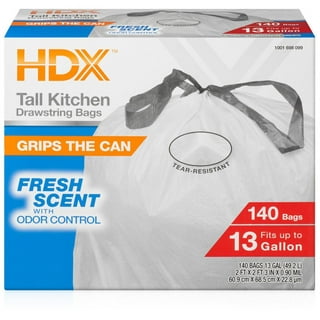 HDX HDX 13 Gal. FLEX White Drawstring Kitchen Trash Bags (150 Count)  HDX716866 - The Home Depot