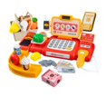 thumbnail image 2 of Caja registradora de dinero para niños juego de simulación de cajero de supermercado para bebés de 3 años en adelante Hugo Rojo, 2 of 10
