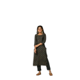 thumbnail image 1 of DWEEP SARA Ensemble Kurta et Pantalon pour Femmes en Modal Gris Soyeux Imprimé Coupe Droite, L/40, 1 of 6
